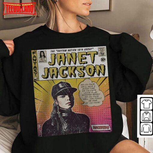 Janet Jackson Comic Rhythm Nation 1814 Album World Tour 2023 T Shirt