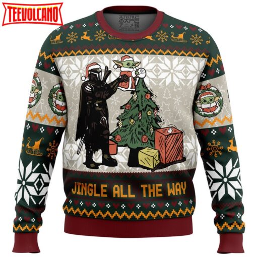 Jingle All The Way Mandalorian Star Wars Ugly Christmas Sweater