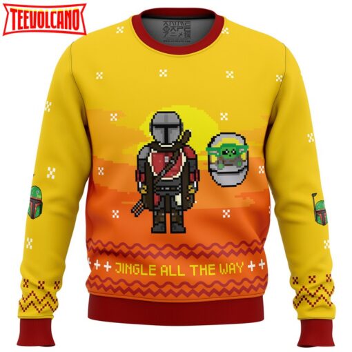 Jingle All The Way Mandalorian Ugly Christmas Sweater