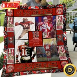 Joe Montana Live Love 49ers Football Christmas Blanket