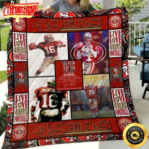 Joe Montana Live Love 49ers Football Christmas Blanket