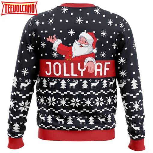 Jolly Af Santa Claus Ugly Christmas Sweater