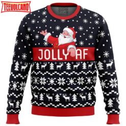 Jolly Af Santa Claus Ugly Christmas Sweater