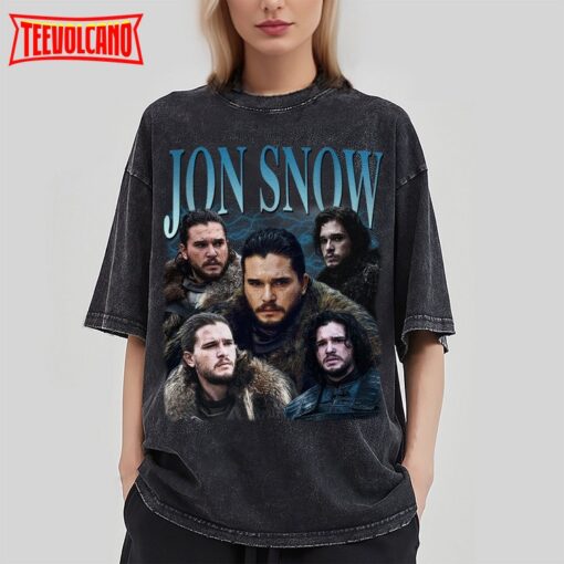 Jon Snow Vintage Washed T-Shirt,Actor Homage Graphic T Shirt