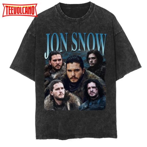 Jon Snow Vintage Washed T-Shirt,Actor Homage Graphic T Shirt