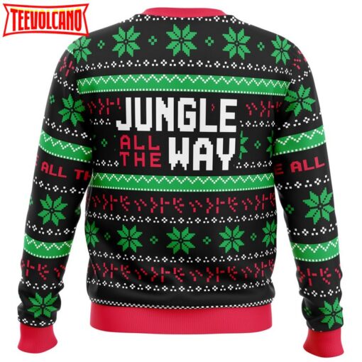 Jungle All The Way Arnold Schwarzenegger Ugly Christmas Sweater