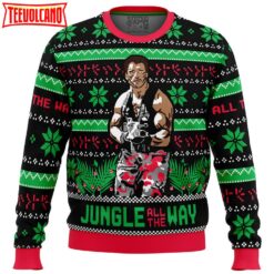 Jungle All The Way Arnold Schwarzenegger Ugly Christmas Sweater