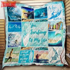 Keep Calm And Surf On 3D Quilt Blanket