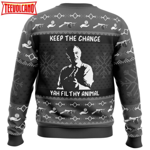 Keep the Change Yah Filthy Animal Home Alone Ugly Christmas Sweater