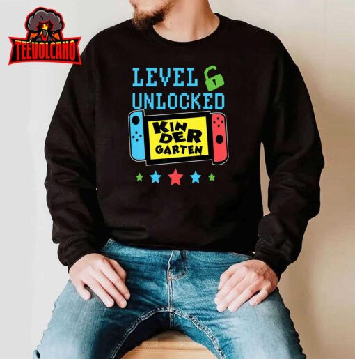 Kindergarten Level Unlocked Gamer First Day Of School Boys T-Shirt