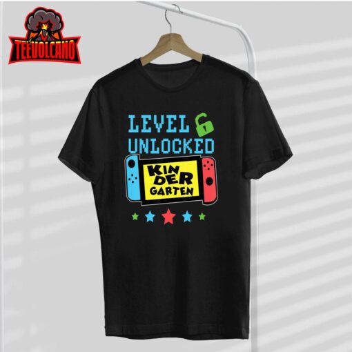 Kindergarten Level Unlocked Gamer First Day Of School Boys T-Shirt