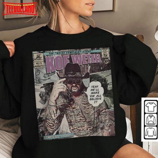 Koe Wetzel Comic Noise Complaint Album World Tour Ticket 2023 T Shirt