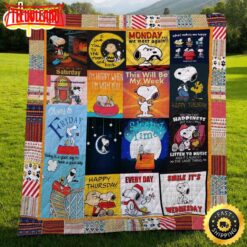 Lalasea A Week Of Snoopy 3D Customized Quilt The Peanuts Movie Snoopy Dog Blanket