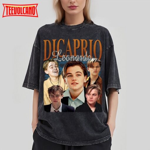 Leonardo DiCaprio Vintage Washed T-Shirt,Actor Homage Graphic Shirt