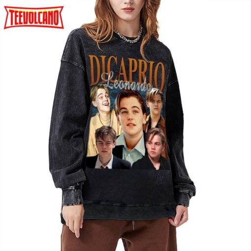 Leonardo DiCaprio Vintage Washed T-Shirt,Actor Homage Graphic Shirt