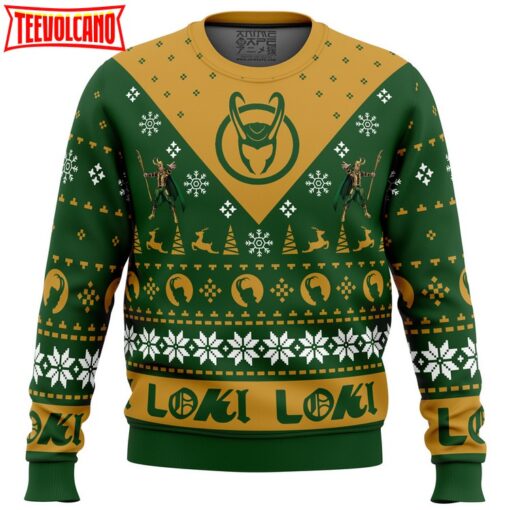 Let Earth Receive Her King Loki Marvel Ugly Christmas Sweater