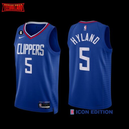 Los Angeles Clippers Bones Hyland 2022-23 Blue Icon Edition Jersey