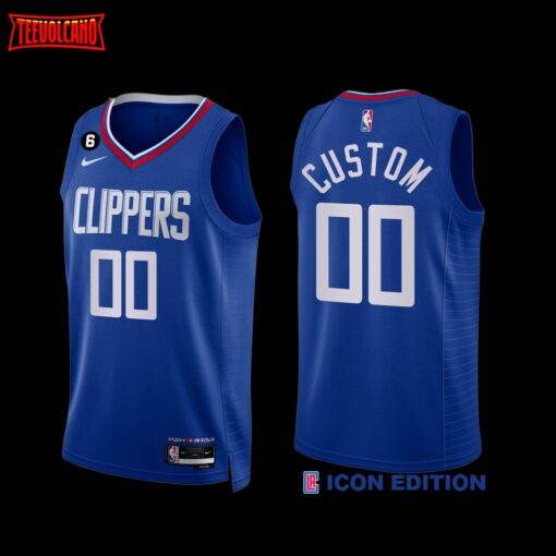 Los Angeles Clippers Custom 2022-23 Icon Edition NO.6 Patch Jersey Royal