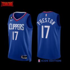 Los Angeles Clippers Jason Preston 2022-23 Icon Edition NO.6 Patch Jersey Royal