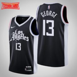 Los Angeles Clippers Paul George 2021 City Black Jersey