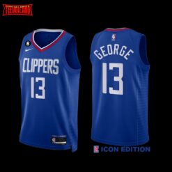 Los Angeles Clippers Paul George 2022-23 Icon Edition NO.6 Patch Jersey Royal