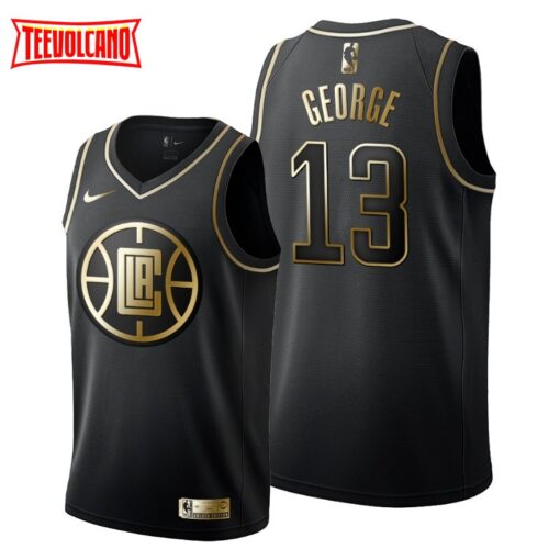 Los Angeles Clippers Paul George Black Golden Jersey