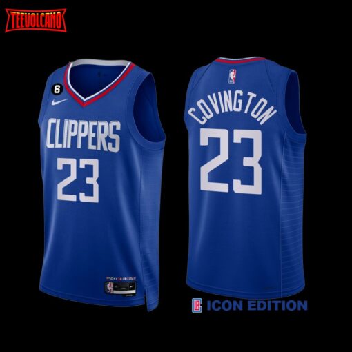 Los Angeles Clippers Robert Covington 2022-23 Icon Edition NO.6 Patch Jersey Royal