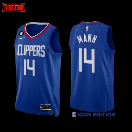 Los Angeles Clippers Terance Mann 2022-23 Icon Edition NO.6 Patch Jersey Royal