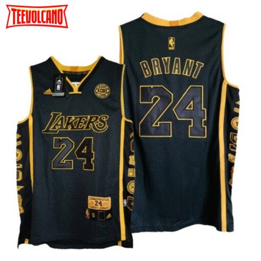 Los Angeles Lakers 24 Kobe Bryant Black Mamba Snakeskin Accented Throwback Jersey