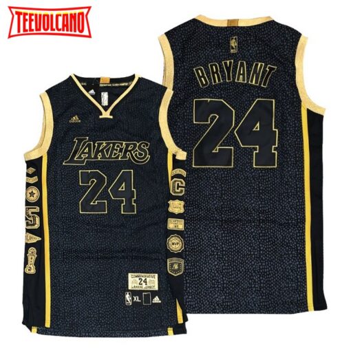 Los Angeles Lakers 24 Kobe Bryant Black Retired Edition Throwback Jersey