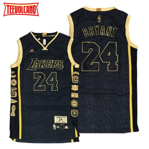 Los Angeles Lakers 24 Kobe Bryant Black Retired Edition Throwback Jersey