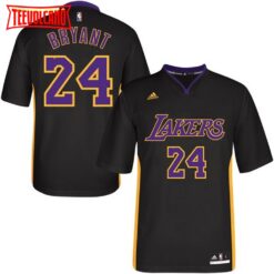 Los Angeles Lakers 24 Kobe Bryant Black Shirt Throwback Jersey