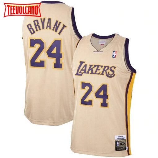 Los Angeles Lakers 24 Kobe Bryant Cream 2008 2009 Throwback Jersey