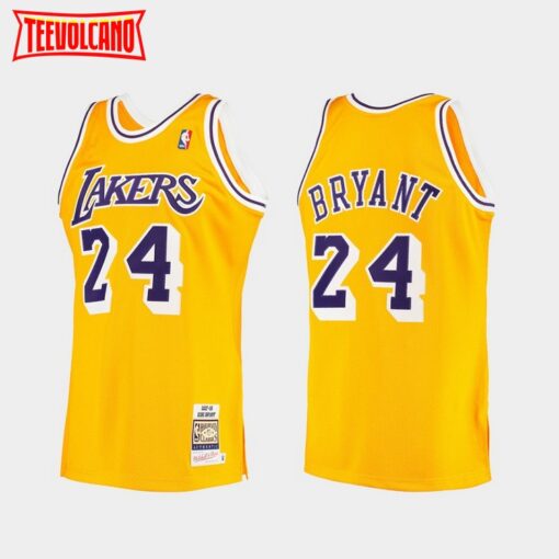 Los Angeles Lakers 24 Kobe Bryant Gold Throwback Jersey