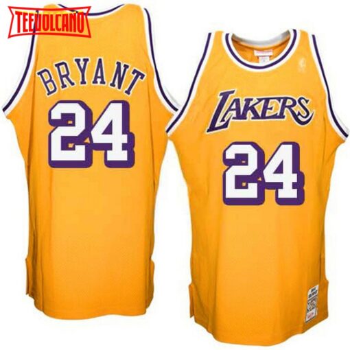 Los Angeles Lakers 24 Kobe Bryant Gold Vintage Jersey