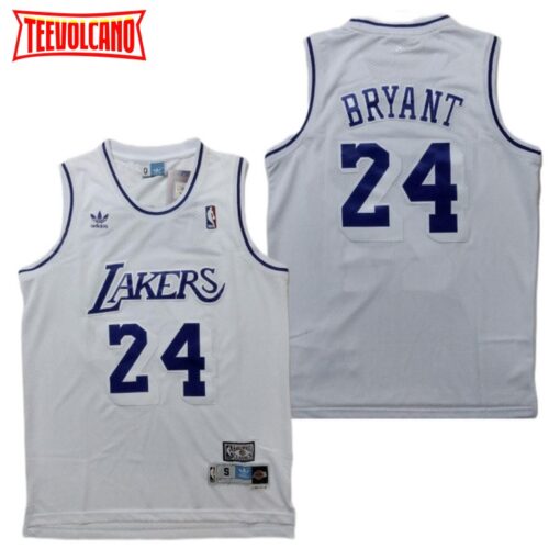 Los Angeles Lakers 24 Kobe Bryant White Throwback Jersey