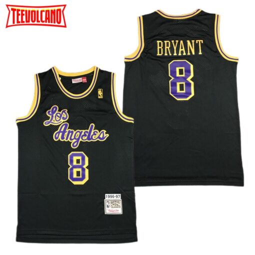 Los Angeles Lakers 8 Kobe Bryant Black Throwback Jersey