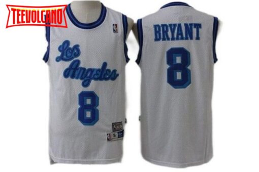 Los Angeles Lakers 8 Kobe Bryant White Throwback Jersey