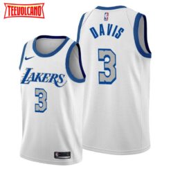 Los Angeles Lakers Anthony Davis 2021 White Silver City Edition Jersey