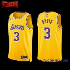 Los Angeles Lakers Anthony Davis 2022-23 Gold Icon Edition Jersey