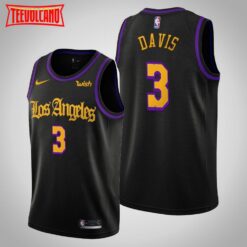 Los Angeles Lakers Anthony Davis Black 2020 City Creative Jersey