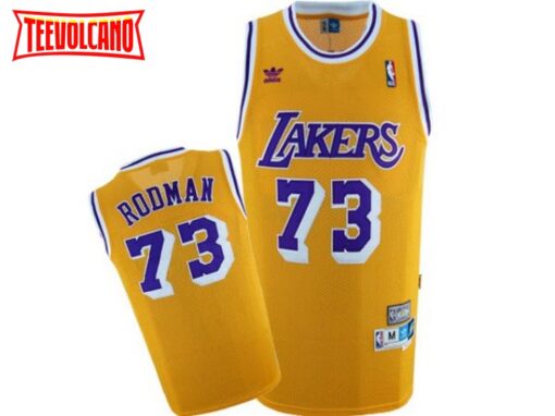 Los Angeles Lakers Dennis Rodman Yellow Throwback Jersey