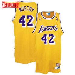 Los Angeles Lakers James Worthy Gold Throwback Jersey