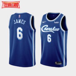 Los Angeles Lakers LeBron James 2021 Crenshaw Blue Jersey