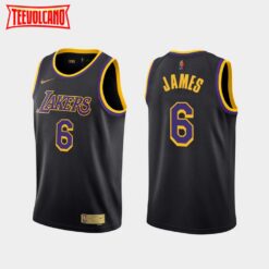 Los Angeles Lakers LeBron James 2021 Earned Black Jersey