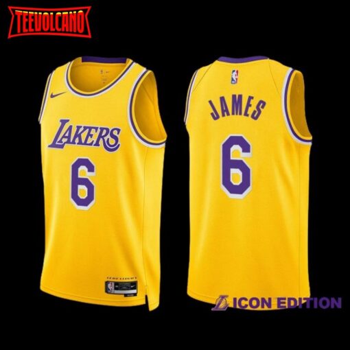 Los Angeles Lakers LeBron James 2022-23 Gold Icon Edition Jersey