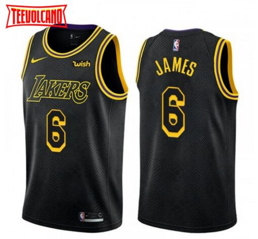 Los Angeles Lakers LeBron James Black City Jersey