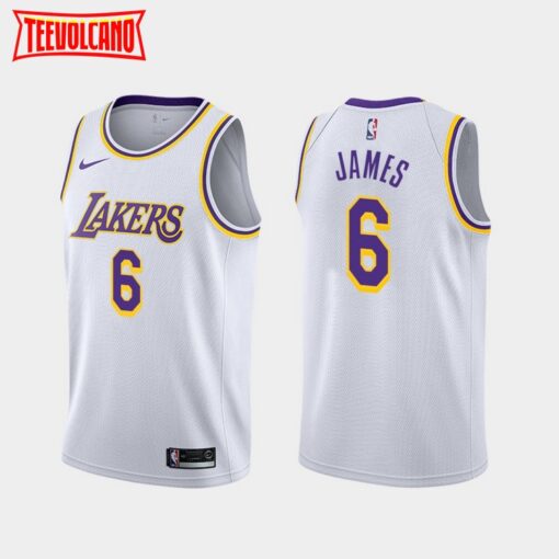 Los Angeles Lakers LeBron James White Association Jersey