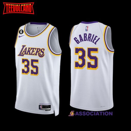 Los Angeles Lakers Wenyen Gabriel 2022-23 White Association Edition Jersey