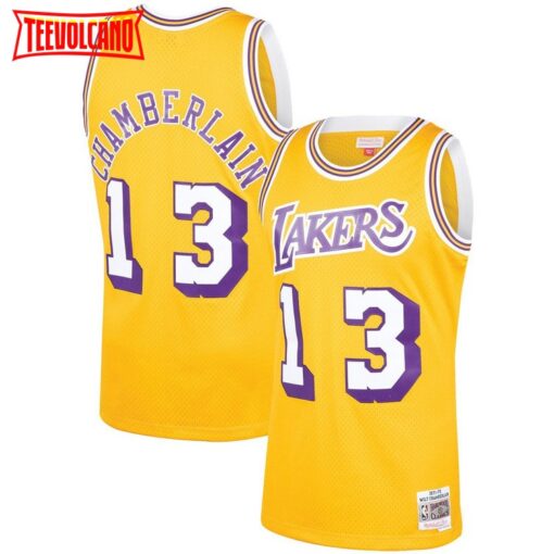 Los Angeles Lakers Wilt Chamberlain Gold 1971-72 Throwback Jersey